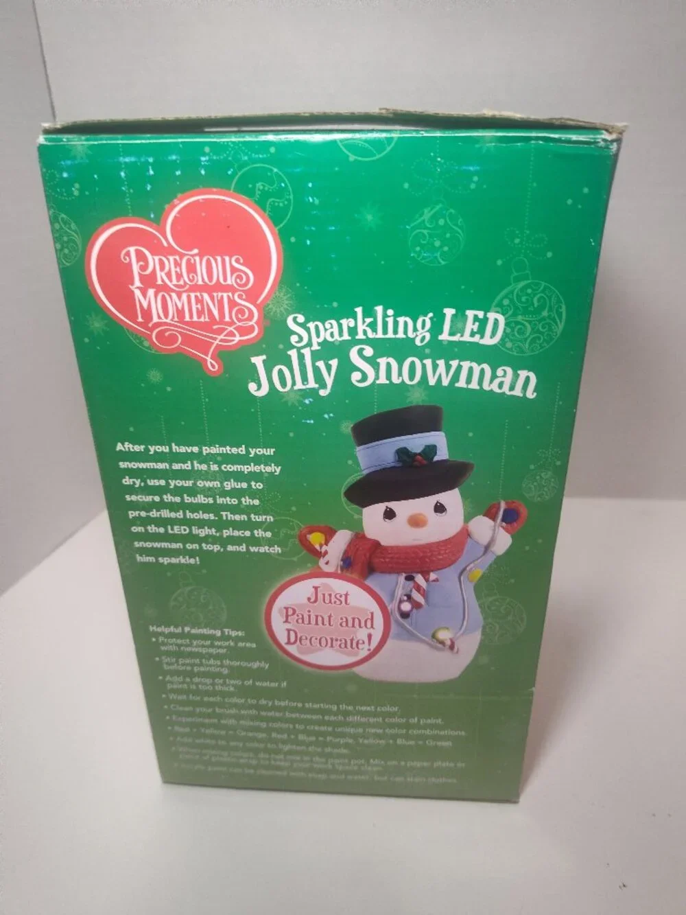 Precious Moments Sparkling LED Jolly Snowman Paint Craft Kit Sealed New